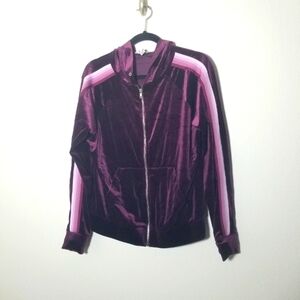 Velvet Purple Jacket with Pink Stripes